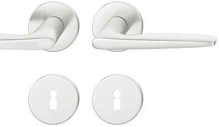 Handle set on round roses BB, aluminium F1