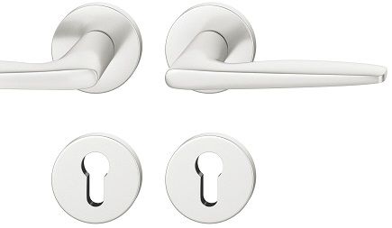  Handle set on round roses PZ, aluminium F1