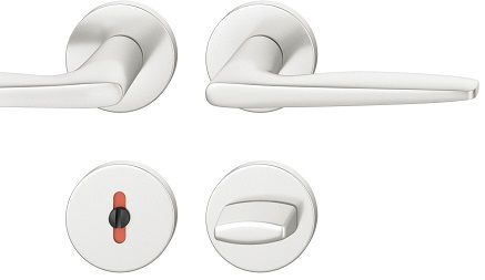 Handle set on round roses WC, aluminium F1