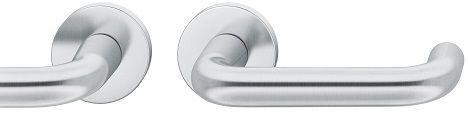 Handle set on round roses BAC, stainless steel matt