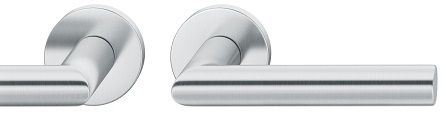 Handle set on round roses BAC, stainless steel matt