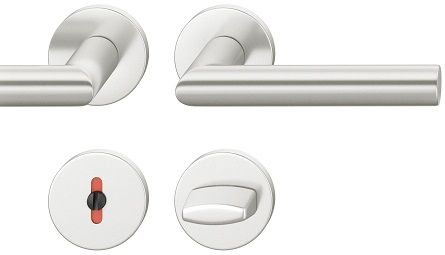 Handle set on round roses WC, aluminium F1