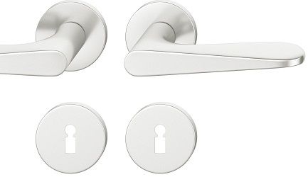 Handle set on round roses BB, aluminium F1