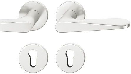 Handle set on round roses PZ, aluminium F1