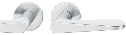 Handle set on round roses BAC, stainless steel matt