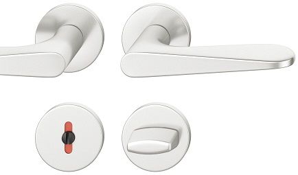 Handle set on round roses WC, aluminium F1