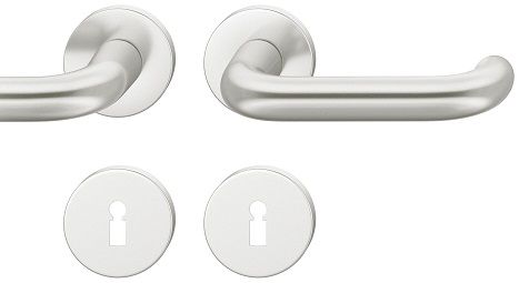 Handle set on round roses BB, aluminium F1