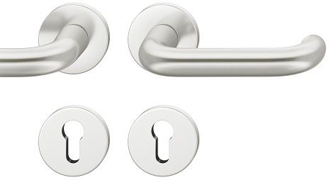Handle set on round roses PZ, aluminium F1