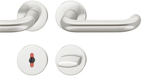 Handle set on round roses WC, aluminium F1