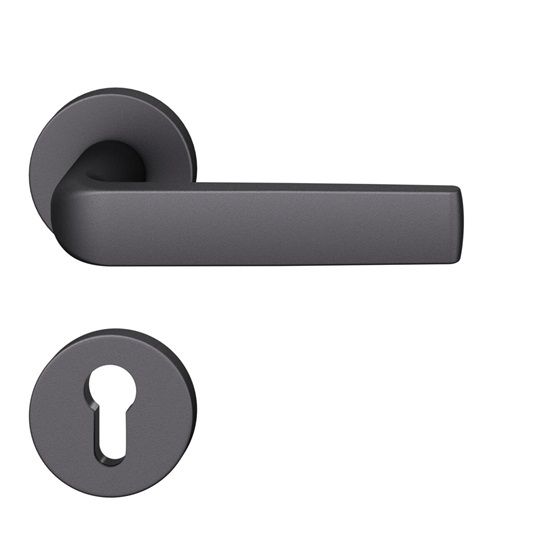 Handle set on round roses PZ, DB 39-58 mm, black blasted S8
