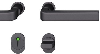 Plug-in handle set WC, alu S8 black