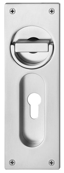 Flush ring handle for sliding doors, PZ, alum. F1