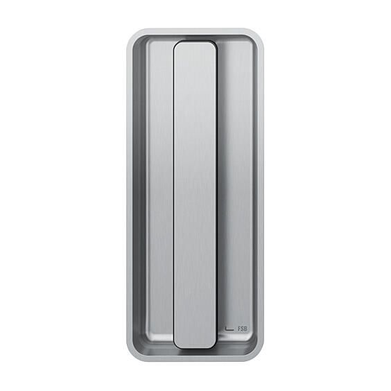 Sliding door handle, rectangular, non-lockable, stainless steel