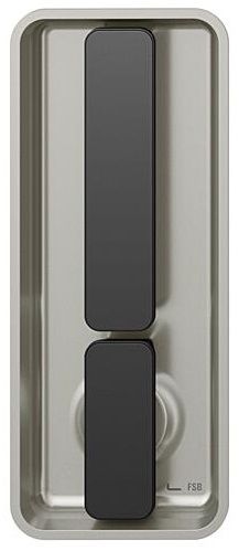 Sliding door handle WC with knob, rectangular, aluminium F1/S8