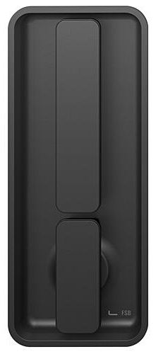 Sliding door handle WC with knob, rectangular, aluminium S8