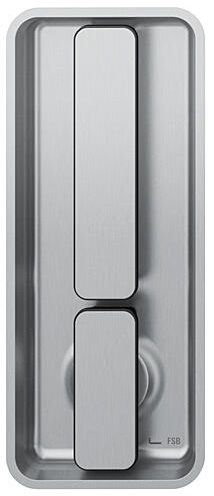 Bīdāmo durvju rokturis WC ar aizgriezni, kantains, nerūs.tērauds