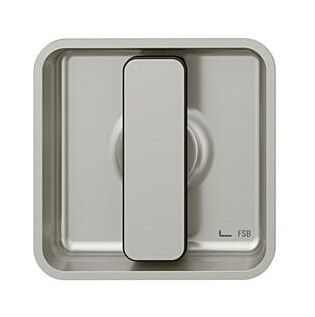 Sliding door handle with WC knob, square, aluminium F1