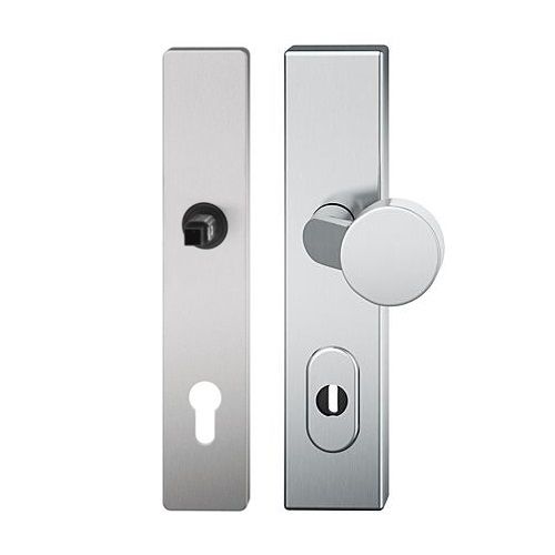 FSB 73 7379 S2-ZA drošības uzlikas ar cilindra vairogu un nekustīgu pogu, bez roktura, PZ/92/8mm, nerūsējošais tērauds