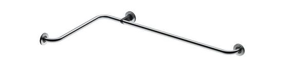 Stūra atbalsta rokturis dušas/vannas telpām, 528x975mm, matēts nerūsējošais tērauds, kreisais