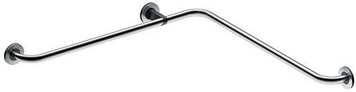 Stūra atbalsta rokturis dušas/vannas telpām, 750x750mm, matēts nerūsējošais tērauds, labais