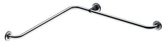 Stūra atbalsta rokturis dušas/vannas telpām, 750x750mm, matēts nerūsējošais tērauds, kreisais