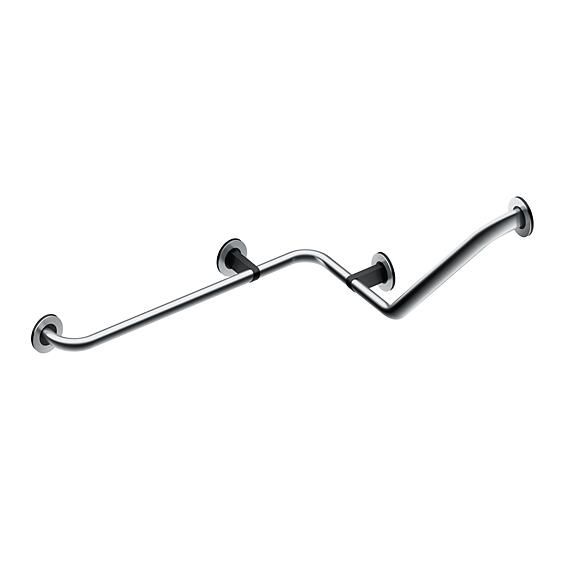 Handrail combination for bathroom 675x675mm, matt stainless steel, right