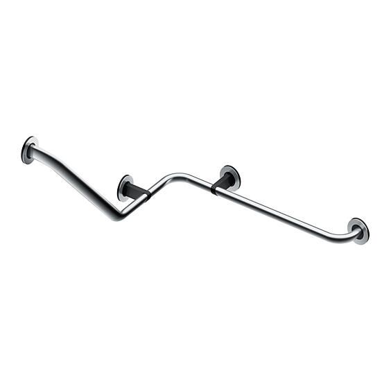 Handrail combination for bathroom 675x675mm, matt stainless steel, left