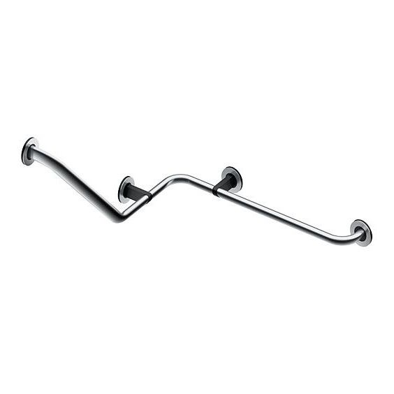 Handrail combination for bathroom 675x825mm, matt stainless steel, left