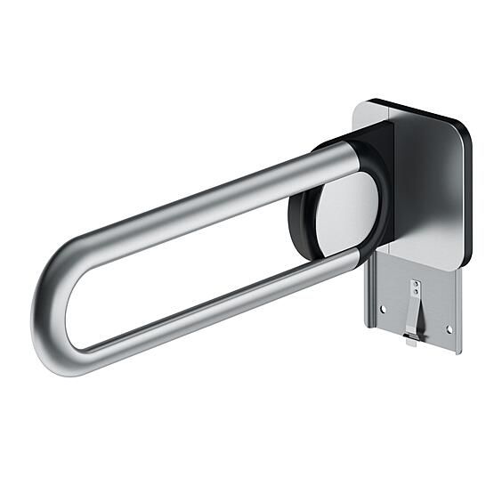 Paceļams atbalsta rokturis 600mm, ar A-flex stiprinājumu, matēts nerūsējošais tērauds, labais