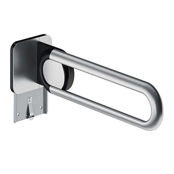 Paceļams atbalsta rokturis 600mm, ar A-flex stiprinājumu, matēts nerūsējošais tērauds, kreisais