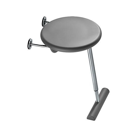 Shower/bath stool without wall fastening, Ø400mm, st. steel/PUR