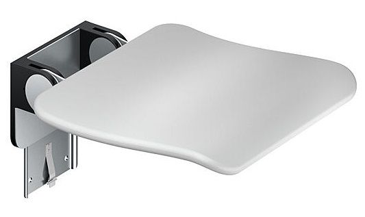 Atlokāms dušas sēdeklis ar A-flex stiprinājumu, 400x400mm, pelēks RAL7047
