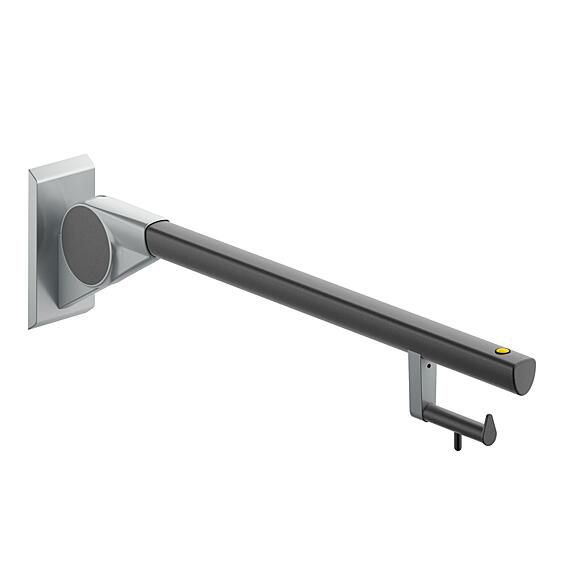 Drop-down support rail 850mm with WC paper holder and 1 function button, anthracite