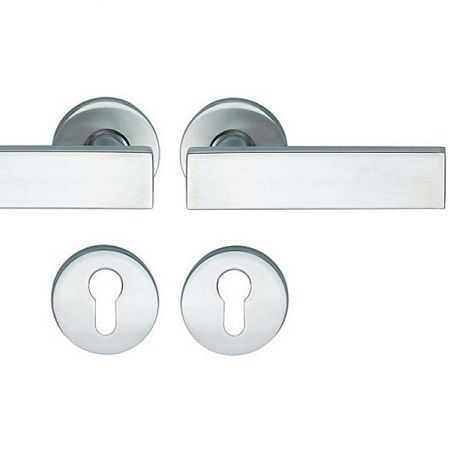 Handle set on round roses PZ, aluminium F1