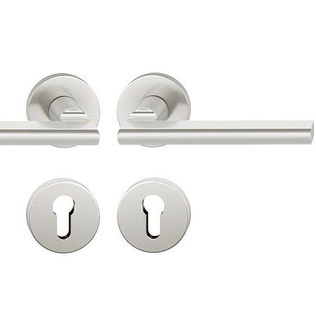  Handle set on round roses PZ, aluminium F1