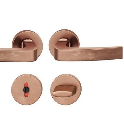Handle set on round roses WC, light bronze