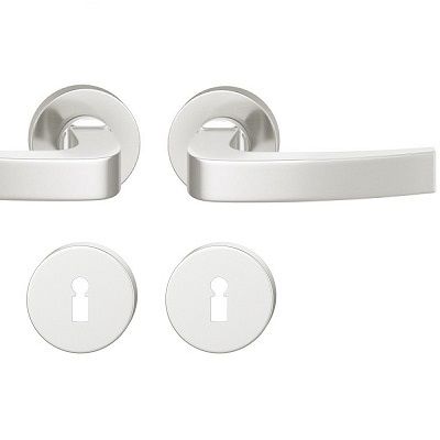 Handle set on round roses BB, aluminium F1