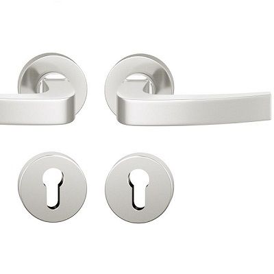 Handle set on round roses PZ, aluminium F1