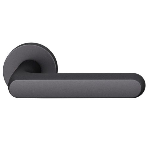 Handle set on round roses BAC, aluminium black S8