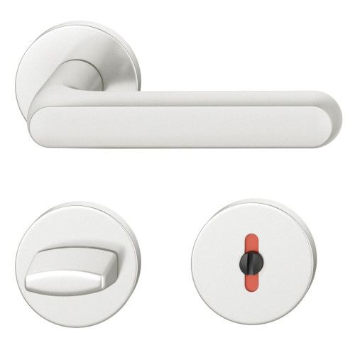 Handle set on round roses WC, aluminium F1