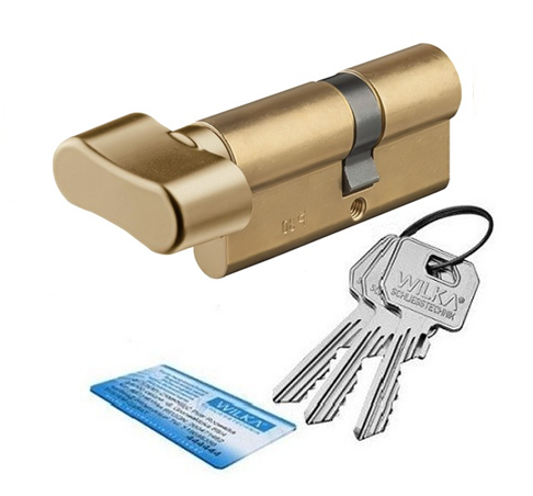 Profile cylinder with knob 1405/C W235 P35-45, brass