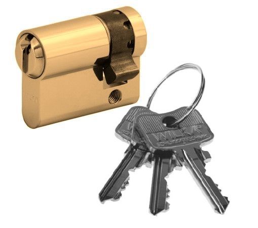 Single profile cylinder 45-10, brass matt