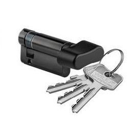 Single profile cylinder 1413 A with elliptical knob, P50-10 mm, black