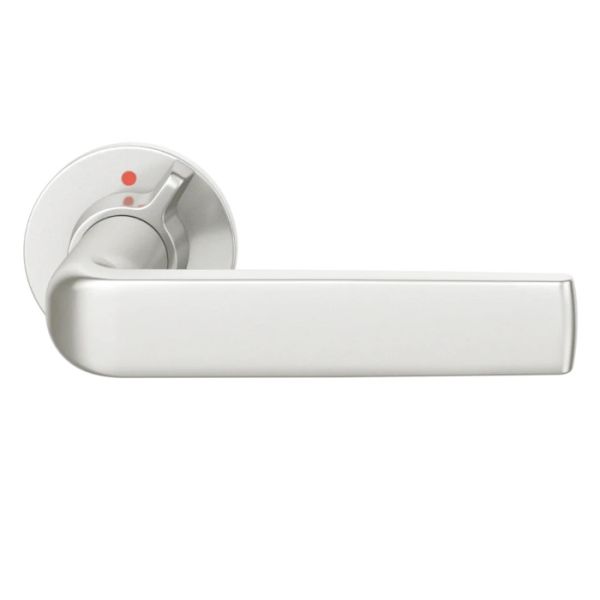 16 1267 AFL pair of handles with roses and integrated locking mechanism, door thickness 39-43mm, aluminium anodized F1