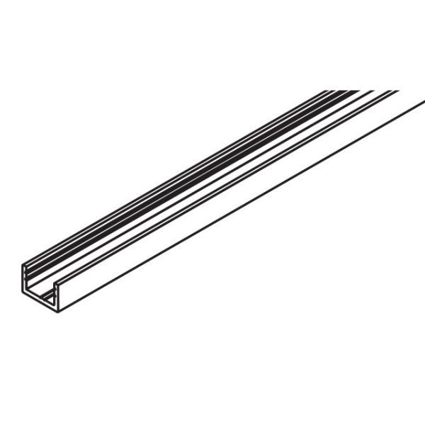 U-shaped fixing profile for fixed glass, aluminium anodized, 6000 mm