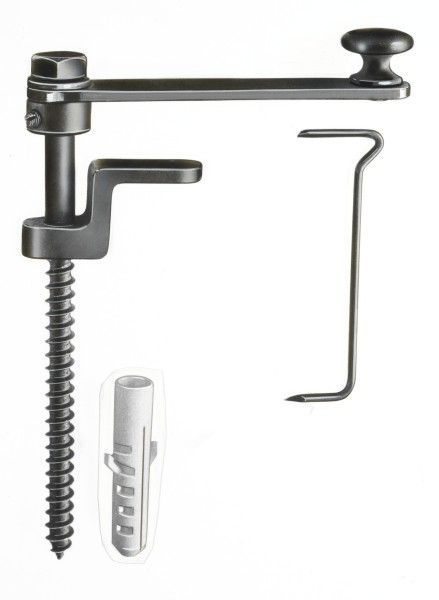 Shutter locking system 155mm with track and dowel, black