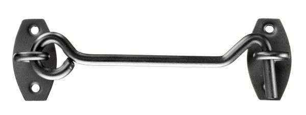 Hook and eye latch, 120 mm, black