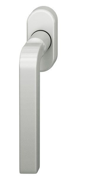 Window handle on oval rose, aluminium F1