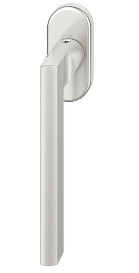 Window handle on oval rose, aluminium F1