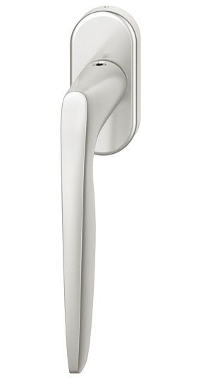 Window handle on oval rose, aluminium F1